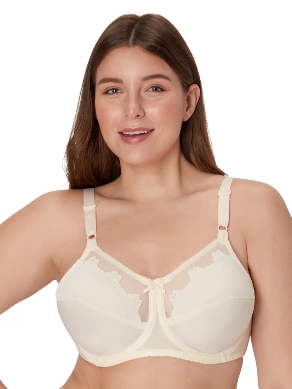 Bali Women's Flower Underwire Bra, White, 36DD